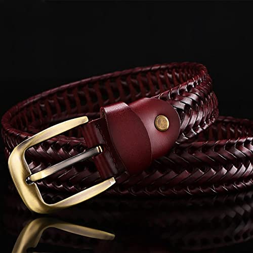 Men's Braided Genuine Leather Belt, Single Prong Buckle, Casual/Dress3
