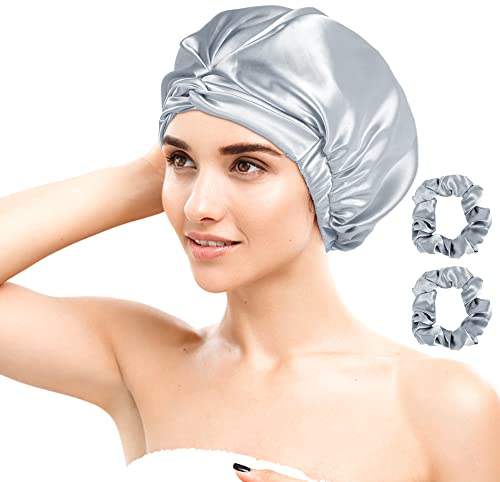 Satin Bonnet Silk Sleep Cap for Women, layajia Satin Bonnet for Curly Hair Long Hair Women Sleeping