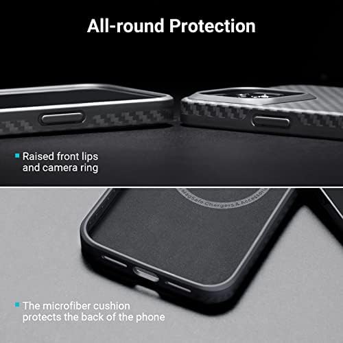 pitaka Case for iPhone 14 Pro Max, 6.7 Inch, Military Grade iPhone 14 Pro Max Phone Case Protective, Compatible with MagSafe [MagEZ Case Pro 3] 1500D Aramid Fiber, Black/Grey (Twill)
