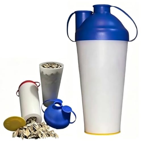 Yalemie Sunflower Seed Snack Cup 2in1 Reusable Seed & Shell Holder LeakProof Portable Nut Container for Pistachios Pumpkin Seeds Nuts Outdoor Travel Game Day Snack Box