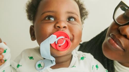 Image of BIBS Loop Pacifier Clip - Sleek, Secure One-Handed Operation, Fits All BIBS and Most Brands, Machine Washable, Slim Profile for Comfort, Ages 0+ - Petrol