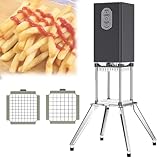 Pommes-Frites-Schneider, Professioneller Vertikaler Kartoffelschneider Aus Edelstahl, Schnelles Schneiden Mit 1/2 Und 3/8 Zoll Klinge, FüR GroßKüChen, Restaurants, Multifunktions-GemüSeschneider Black