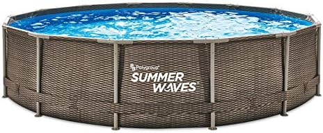 Summer Waves 14ft x 36in Wicker Metal Frame Pool Set