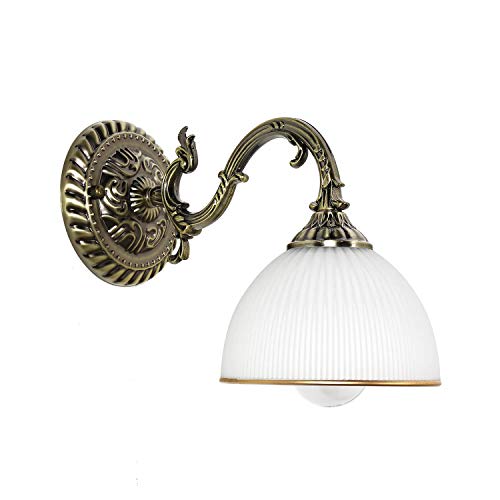 Licht-Erlebnisse Wandleuchte Jugendstil antik Metall & Glas stilvoll klassisch E27 Wohnzimmer Schlafzimmer Flur Innen Wandlampe