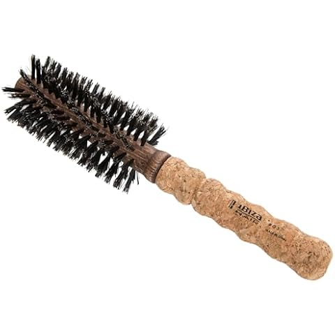 Ibiza Hair Professional Round Boar Hair Brush (G3, 55mm), Hybrid Swirled Boar & Carbon Fiber Nylon Bristles with Cork Handle, For Beachy Waves and Curls, Add Texture & Shine for Medium to Long Hair Cover