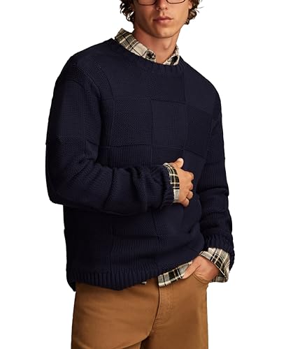 Lucky Brand Men's Check Stitch Crew Neck Sweater