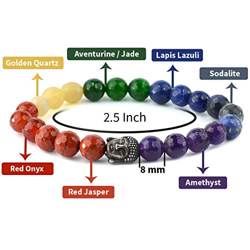 Image of Reiki Crystal Products Natural Crystal Stone 8 mm Faceted Diamond Cut Beads Bracelet for Men & Women | Reiki Charged Gemstone Bracelet | Multiple Stone Variants Available