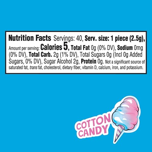 Image of Trident Vibes Sugar-Free Chewing Gum, Cotton Candy Flavor, 40 Pieces