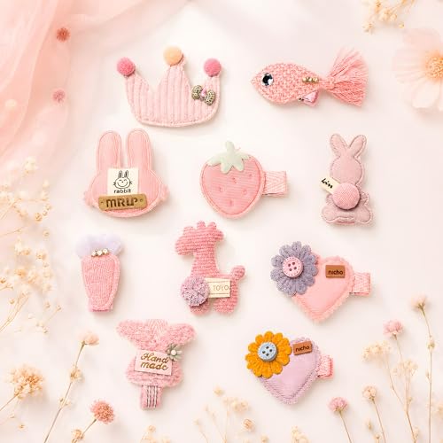 Pinzas para cabello niñas 15 piezas rosa y gris miniatura 2