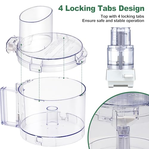 Top with 4 Locking Tabs 7-cup FP-631AGTXT-1 and DLC-117BGTXT1 Food Processor Work Bowl Fits Cuisinart DLC-10 Models, Fits Models DLC-10, DLC-10P, DLC-5, DLC-10S, DLC-10C, DLC-10SY, DLC-10SYP1 by IHOUMEX - Used condition - Image 5