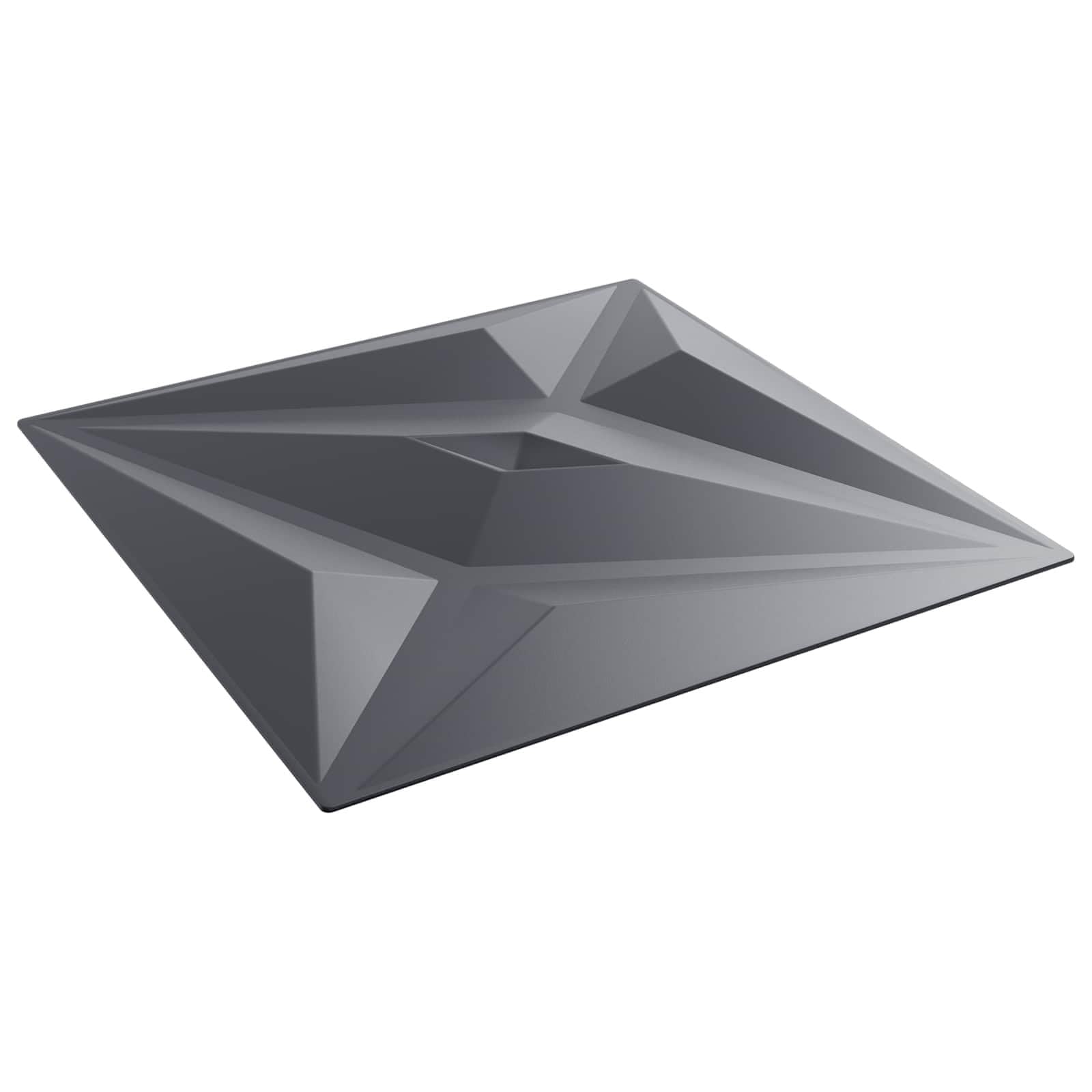Panele ścienne gwiazda szara 24 sztuki 50 x 50 cm pianka XPS | Wzornictwo 3D do sypialni, instalacja DIY nożyczkami, łatwa w pielęgnacji, zmywalna na sucho