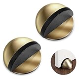 2 PCS Self Adhesive Door Stopper Stainless Steel Floor Door Stop Floor-Mounted Doors Stops Half Doores Stopper No Drill Doors Stoppers for Living Room Bedroom Wall Floor(Bronze)