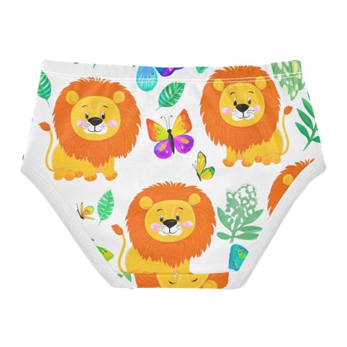 Durable Toddler Girls Underwear 2t Cotton Panties for Girl Playful Cute Cartoon Lions White Underpants Briefs2