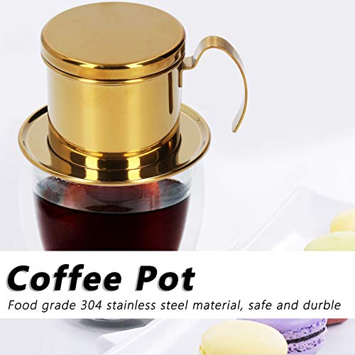 Infusor de café coletor, pote de café reutilizável de aço inoxidável, resistente à oxidação destacáv