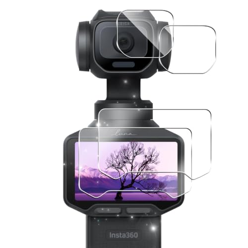 �Ή� Insta360 Luna Pro �K���X�t�B���� + �����Y�t�B���� �p �C���X�^360 ���[�i�v�� �t�B���� �K���X ���{�����Ɏq �d�x9H | �y2+2���Z�b�g�z �Ή� 360 Luna Pro �A�N�Z�T���[ �t�� �ی�t�B���� �����ߗ� ��U