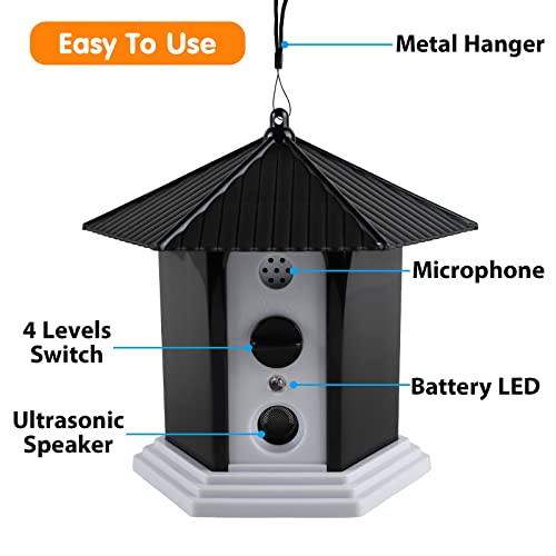 Analim Ultrasonic Dog Barking Deterrent, Anti Dog Barking Control Device Three-Frequency Outdoor Dog Training Device, Bird House Design #TOP3