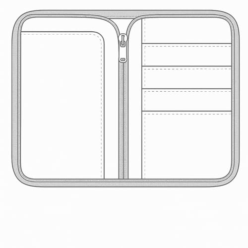 Wanderings 6-Ring A5 Binder Reißverschlusstasche - 8,25 x 4,25 / 21x14 cm (A5 Tasche) - Planer-Zubehöretui Für Nachfüllbare Planer - Kompatibel Mit Filofax