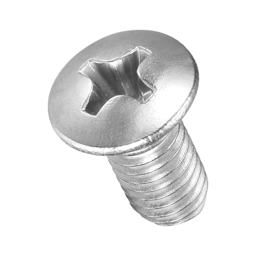 Image of METALLIXITY Semi-Countersunk Oval Head Machine Screws (M5-0.8x10) 100Pcs, 304 Stainless Steel Phillips Cross Recessed Machine Screw Bolts - for Furniture Assembly DIY Projects, Silver