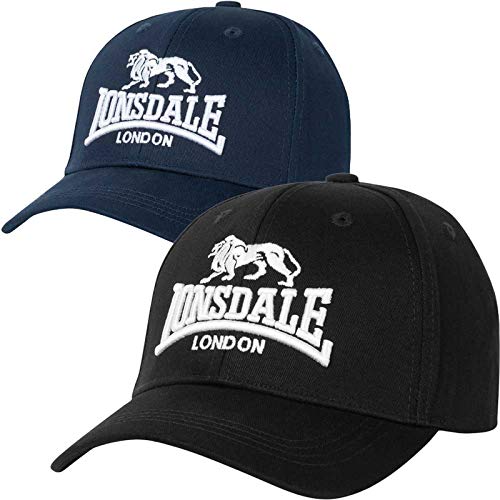 Lonsdale Unisex's Wiltshire Double Pack Cap, Black/Dark Navy, One Size