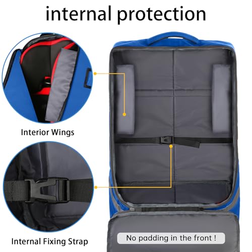Image of YOREPEK Car Seat Travel Bag, Padded Car Seats Backpack for Air Travel, Heavy Duty Carseat Travel Bag for Airplane, Airport Gate Check Bag (Blue)