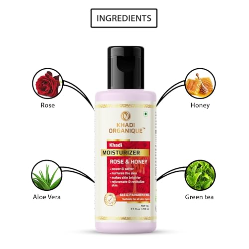 Image of Khadi Organique Rose & Honey Moisturizer Sls & Paraben Free - 210 ml (Pack of 1)