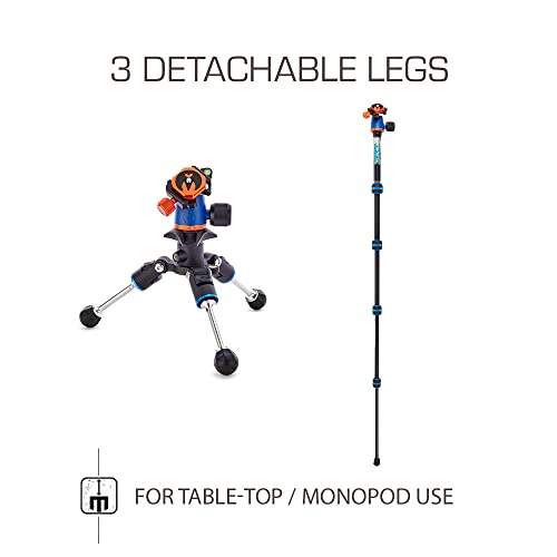 3 Legged Thing Punks Corey 2.0 Magnesium Alloy Ultra-Compact Travel Tripod - Adjustable, Multi-Use Camera Tripod With Three Detachable Legs - Blue/Black (Coreyblue2.0) #TOP5