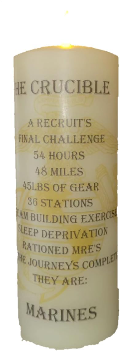 Crucible Candle-EGA- United States Marine Moving Flame Personalized