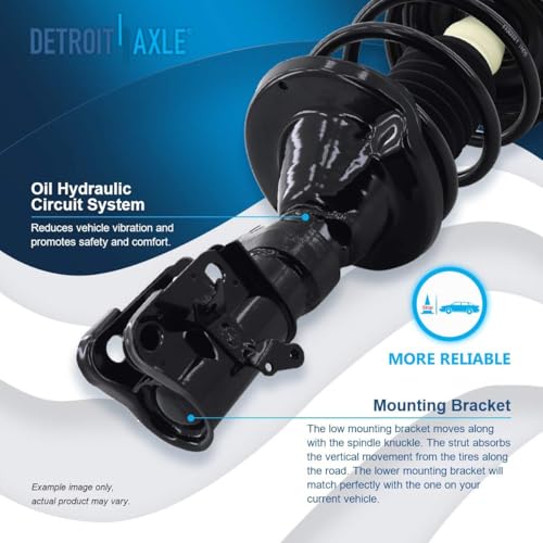Image of Detroit Axle - Front Struts Inner Outer Tie Rods Sway Bar Links Boots Replacement for 2003 2004 2005 Honda Civic - 10pc Set