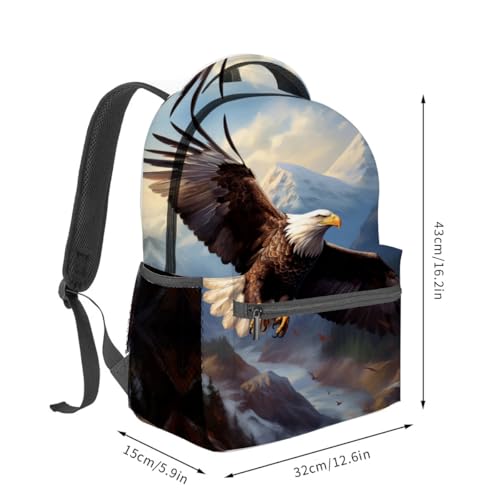 Bald Eagle Backpack Travel Backpacks Laptop Rucksack,School Bookbag for Women Kids Boys Girls,Eagle Back Pack Accessories Bags,Ideal Gifts for Work, Outdoor Adventures2