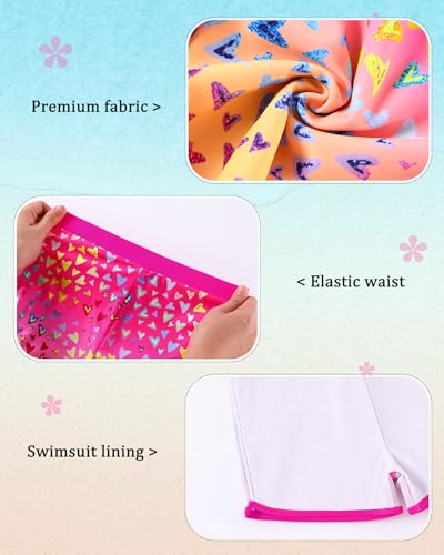 Image of Girls Rash Guard Long Sleeve Swimsuit 2 Piece Bathing Suit UPF 50+ Summer Beach Swimwear for Girl 5-14 Years