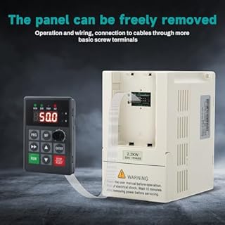 Wattive Variateur de Fréquence pour Moteur VFD, Convertisseur de Fréquence 2.2kW Entrée Monophasée 220 V Sortie Monophasée 220 V Convertisseur de Fréquence CNC avec Câble d'extension de 2m