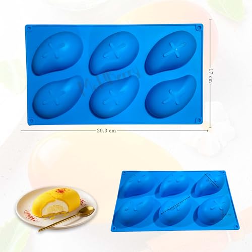 Image of MoldBerry Mango Silicone Mold 6 Cavity | 3D Mango Shape Mousse Cake Mould | Food Grade Silicone Chocolate, Ice Cream, Jelly & Dessert Baking Mold | Freezer & Oven Safe | Multicolor Pack 1