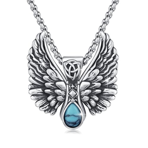 Viking Necklace for Men 925 Sterling Silver Rune Amulet Pendant Nordic Necklace Viking Jewelry Gift for Father Husband Son