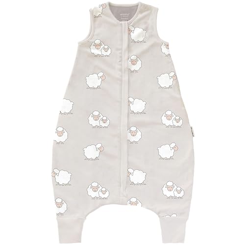 Image of Woolino 4 Season Baby Sleep Bag with Feet Opening, Australian Merino Wool and Organic Cotton, Toddler Sleeping Bag, 3-4T, Sheep