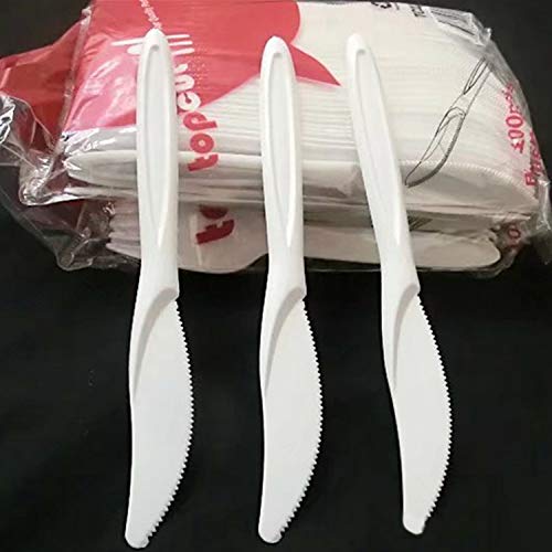 100pcs Disposable Plastic Knives | Disposable Cutlery | Great for Celebrations, Parties, Travels, Events, and Everyday Use?White