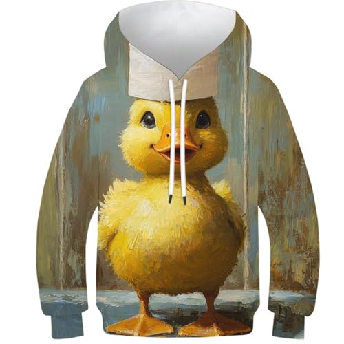 Sweat à Capuche Enfant Imprimé 3D Cadeau Original Ado 13-15 Ans