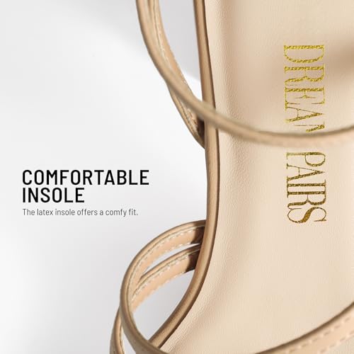 DREAM PAIRS Women's Heels Chunky Block Strappy Square Open Toe Ankle Buckle Heeled Sandals Wedding Party Dress Shoes Indie3