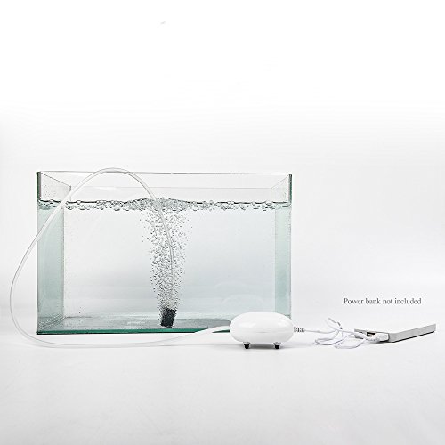 Andoer Bomba de ar de oxigenador de aquário recarregável USB portátil para exterior bomba de ar de o