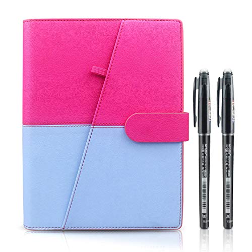 Cuaderno inteligente Reutilizable, Tamaño A5 Borrable Cuaderno Almacenamiento en la nube para Estudiante Arquitecto Periodista Escritor(PU-Rosado)