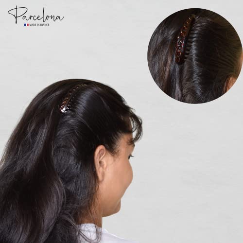 Parcelona Peines celuloide marrón 2 piezas flexibles miniatura 6