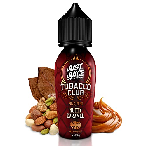 Just Juice Superior E-Liquids Vape Liquid, 50ml 0mg Shortfill Eliquid, 70/30 Vape Juice in 60ml Bottle, Nutty Tobacco, Red