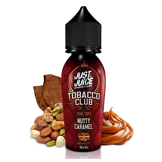 Just Juice Superior E-Liquids Vape Liquid, 50ml 0mg Shortfill Eliquid, 70/30 Vape Juice in 60ml Bottle, Nutty Tobacco, Red