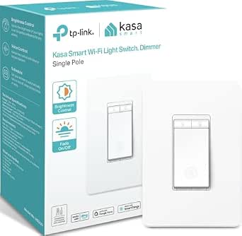 Kasa Smart Dimmer Switch HS220, Single Pole, Needs Neutral Wire, 2.4GHz Wi-Fi, Works with Alexa & Google Home, UL Certified, No Hub Required