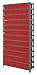 Quantum 2475-603RD Shelving Unit, 24"D x 36"L x 75"H, Carbon Steel, Galvanized with Red Bins