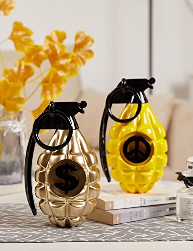 Nenbolec Pineapple Hand Grenade Statue Decor Sculpture Home Gifts Arts Polyresin Figurine Champagne 10Inch #TOP6