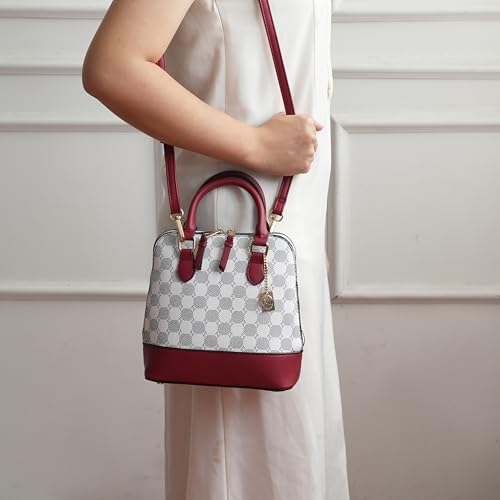 MKF Collection Shoulder Bag for Women, Circular Print Vegan Leather Top Handle Handbag Crossbody Purse by Mia K4