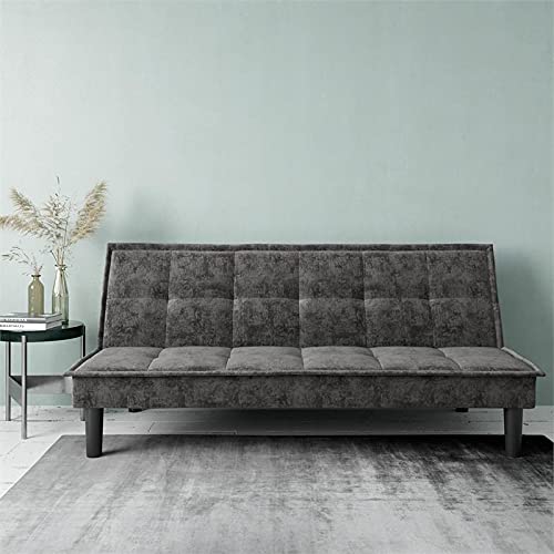 Dhp Oscar Memory Foam, Full Size Armless Sofa Bed And Couch, Gray Futon, #TOP1