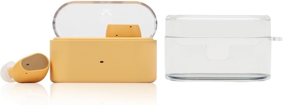 Moondrop Pudding TWS Earbuds Bundle with Transparent Protective Case, ANC Bluetooth 6.0 Earphones, Music Game Dual Mode (Yellow)
