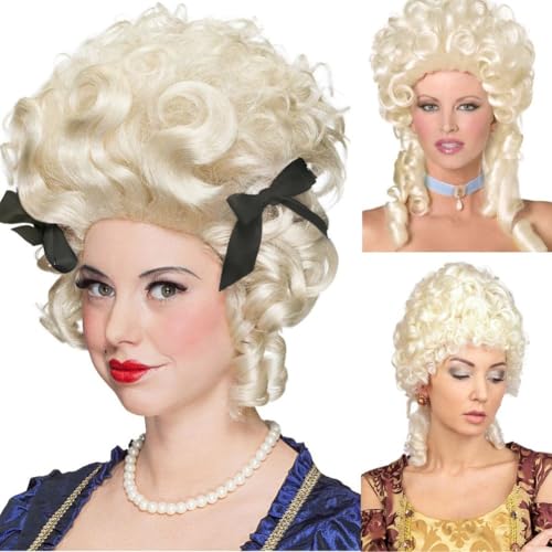 Perruque baroque blonde pour femme costume d'époque 18ème siècle