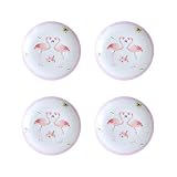 Colias Wing 8" Pink Flamingos Pattern Stylish Design Ceramic Salad/Pasta/Fruit/Appetizer/Dessert Dis